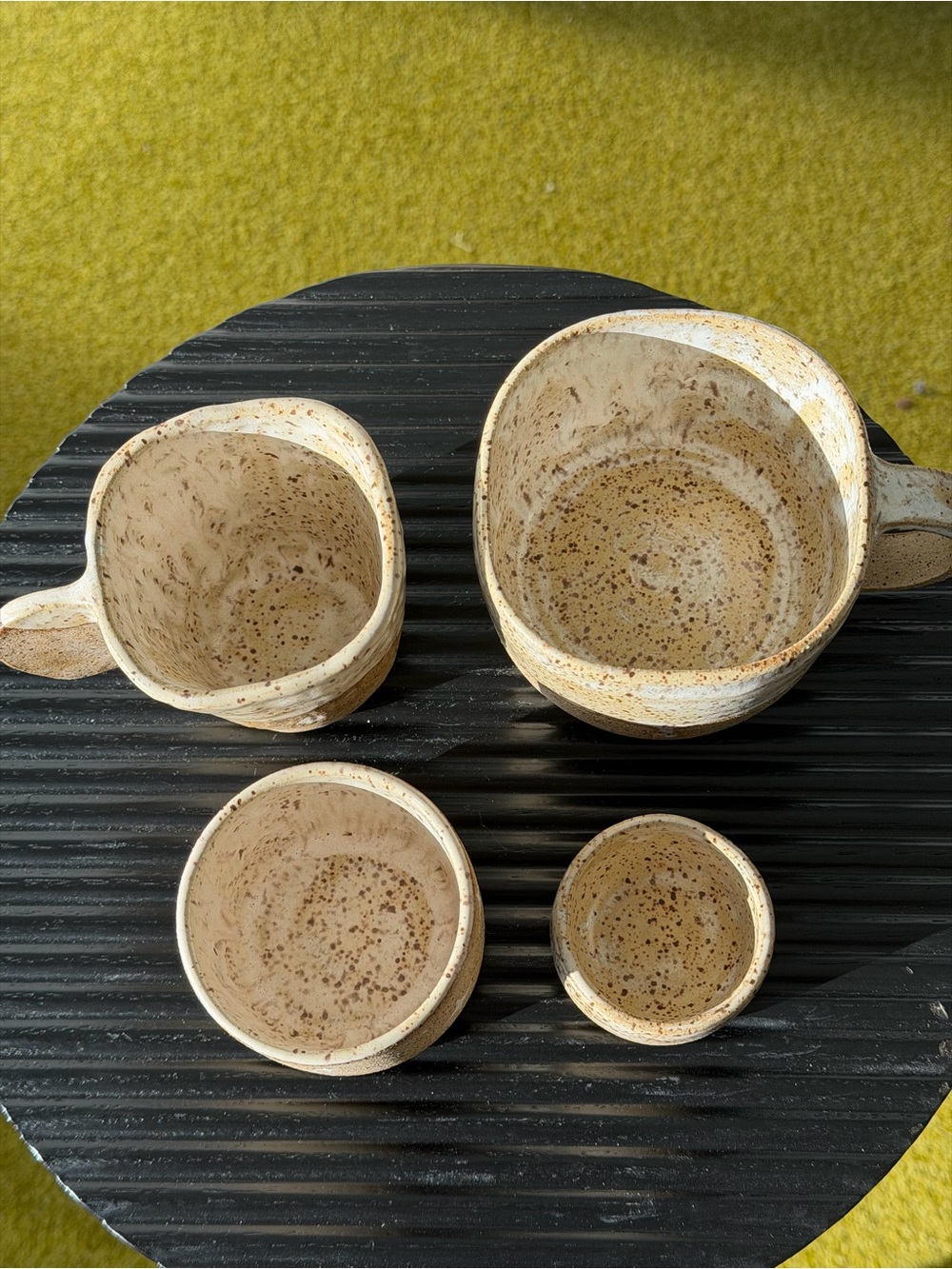 Handmade Speckled Ceramic Mug and Tea Cup Set in Warm Beige - Picture 2 of 13